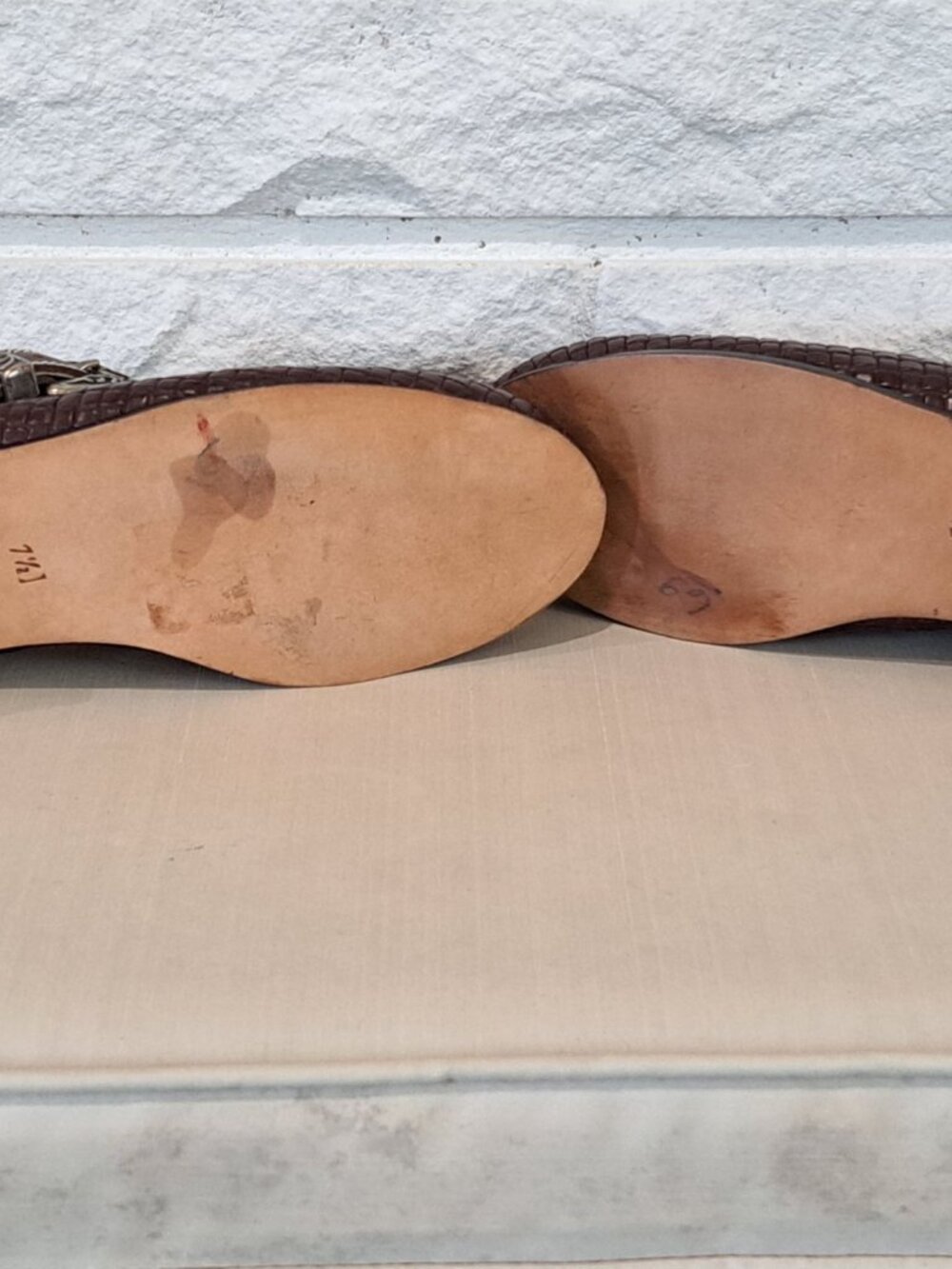 Justin Clogs Brown Leather Woven Mule Shoes Silver Buckle Leather Women 7.5 8 - Picture 5 of 12